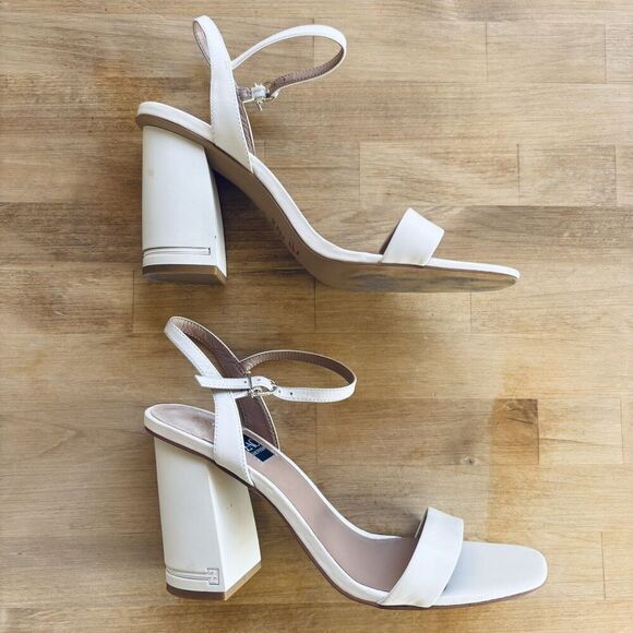 ZAC ZAC POSEN Womens Cream Vitex Open Toe Block Heel Buckle Strap Sandals 9 M - Picture 4 of 13